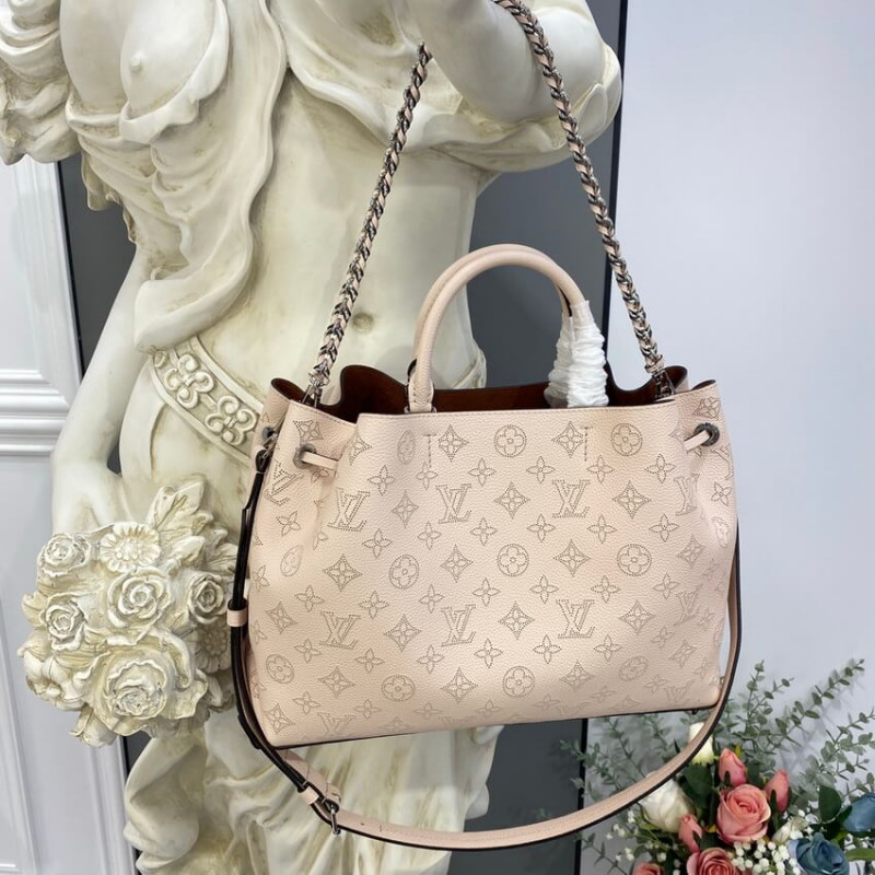 Louis Vuitton Mahina Becerro de cuero Bella Tote M59203 Crema-4