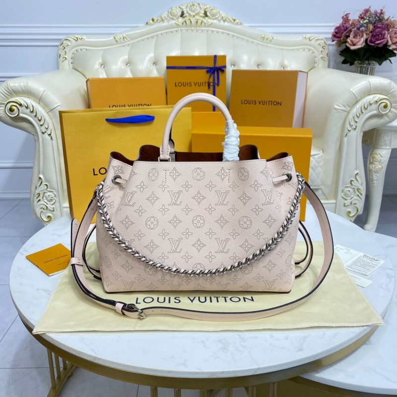 Louis Vuitton Mahina Becerro de cuero Bella Tote M59203 Crema-6