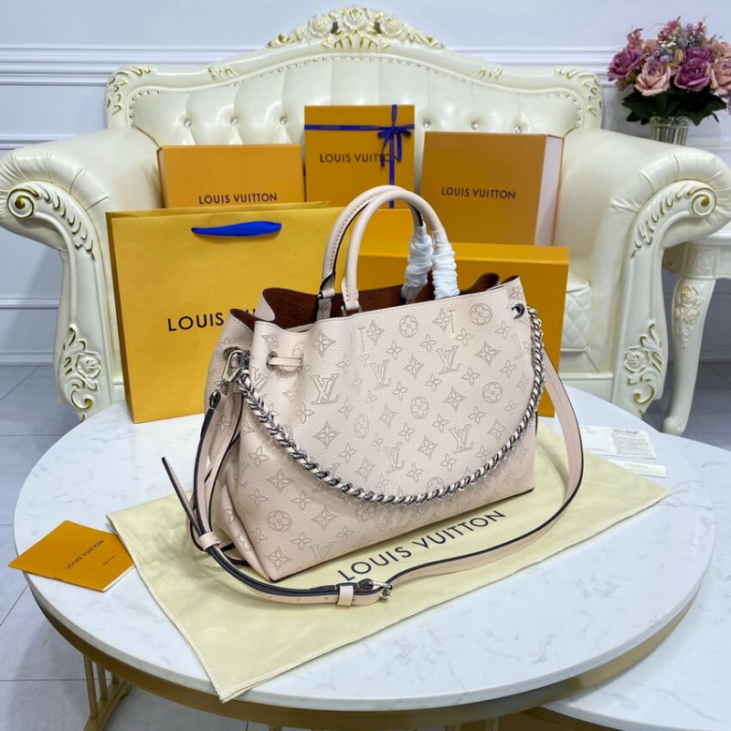 Louis Vuitton Mahina Becerro de cuero Bella Tote M59203 Crema-7