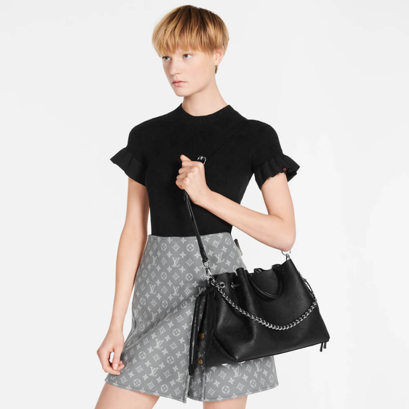 Louis Vuitton Mahina Becerro de cuero Bella Tote M59200 Negro-1