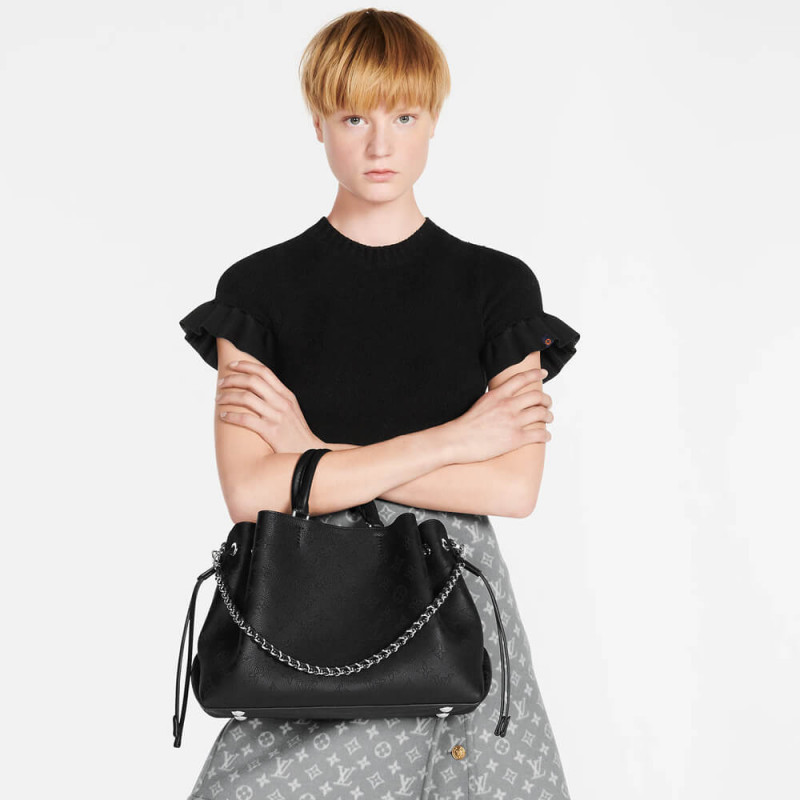 Louis Vuitton Mahina Becerro de cuero Bella Tote M59200 Negro-2