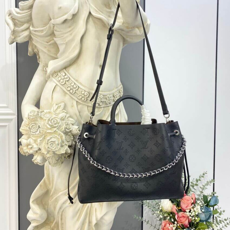 Louis Vuitton Mahina Becerro de cuero Bella Tote M59200 Negro-3