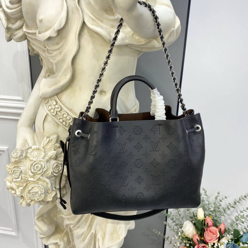 Louis Vuitton Mahina Becerro de cuero Bella Tote M59200 Negro-4