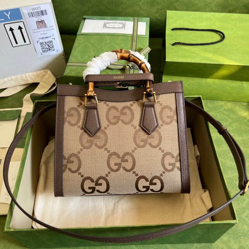 Gucci Diana Jumbo GG Bolsa Small Tote 660195 Brown-9