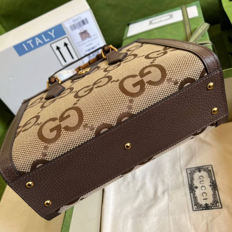 Gucci Diana Jumbo GG Bolsa Small Tote 660195 Brown-10