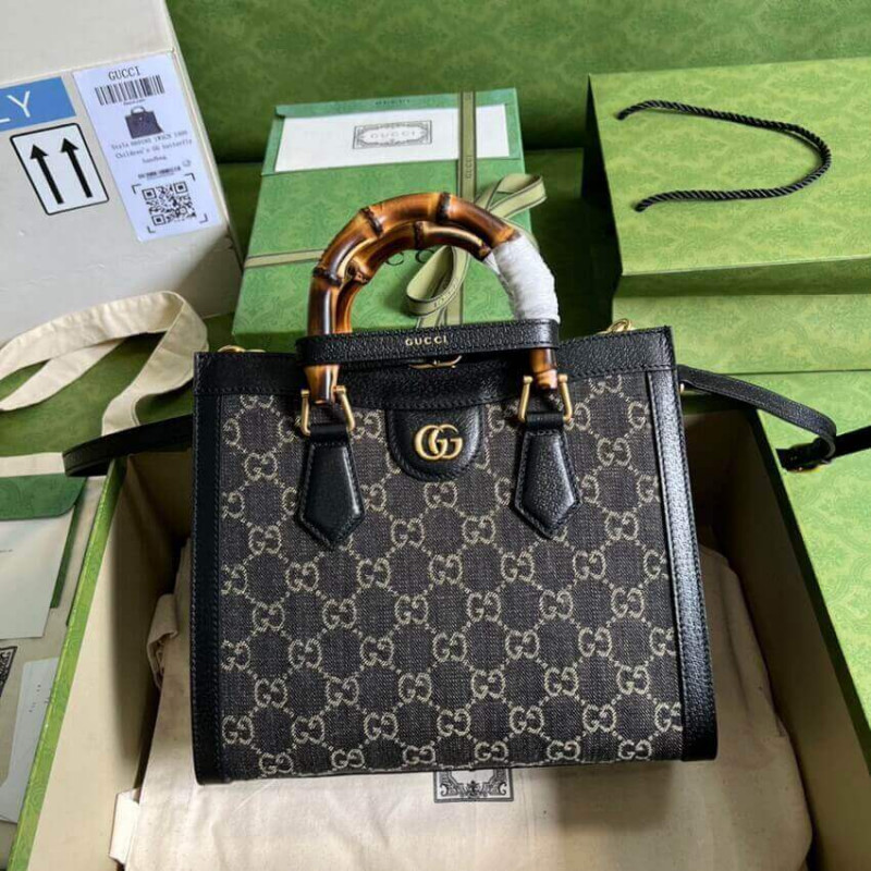 Gucci Diana Small Tote Bolsa 660195 en denim negro-1
