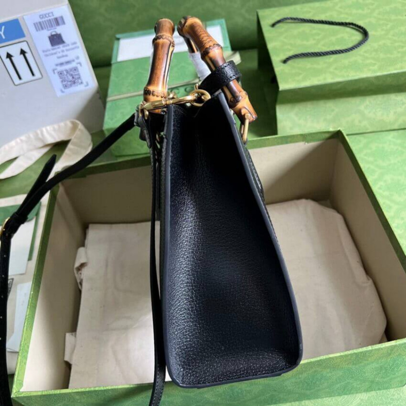 Gucci Diana Small Tote Bolsa 660195 en denim negro-4
