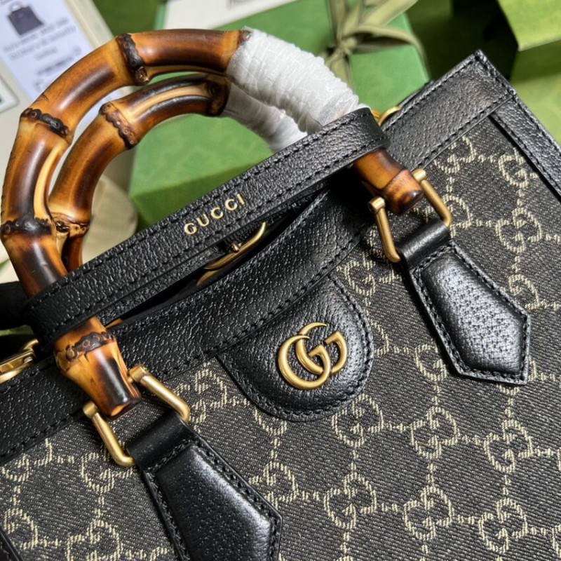 Gucci Diana Small Tote Bolsa 660195 en denim negro-5