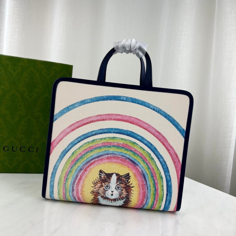 Gucci Tote Bolsa Cat Print 605614-1
