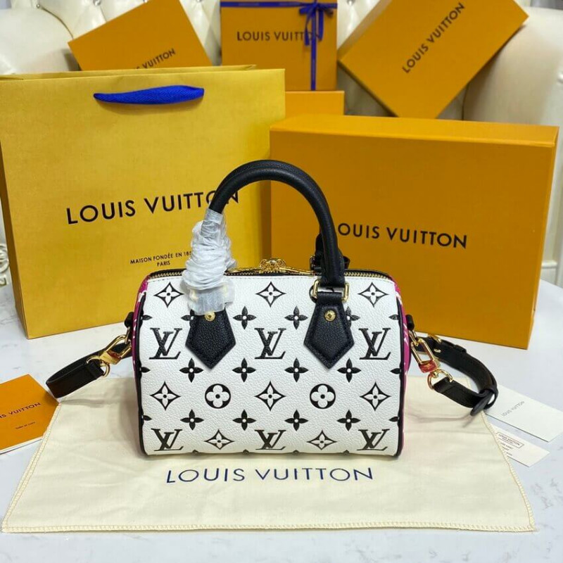 Louis Vuitton Monogram Empreinte Leather Speedy Bandouliere 20 M46118 M46088-5