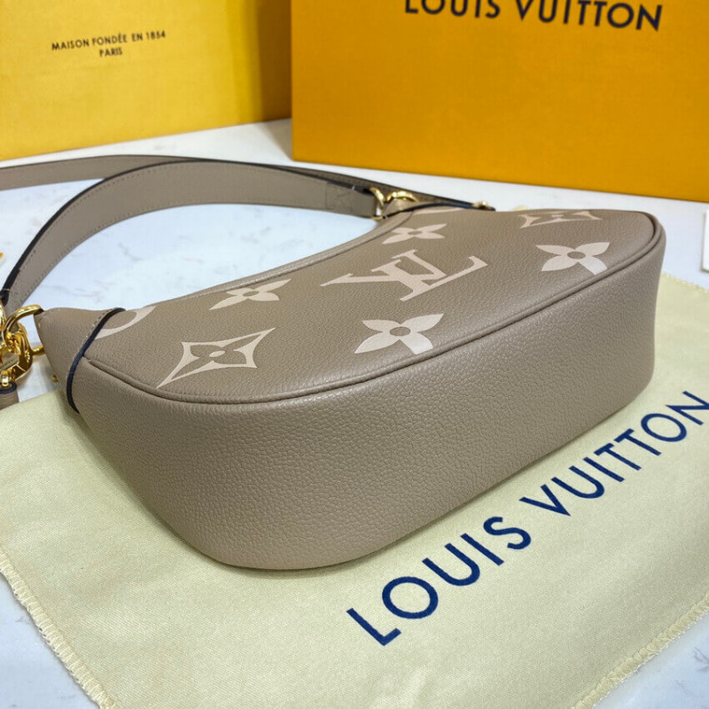 Louis Vuitton Bicolor Monogram Empreinte Leather Bolsaatelle M46112 Gray/Beige-6