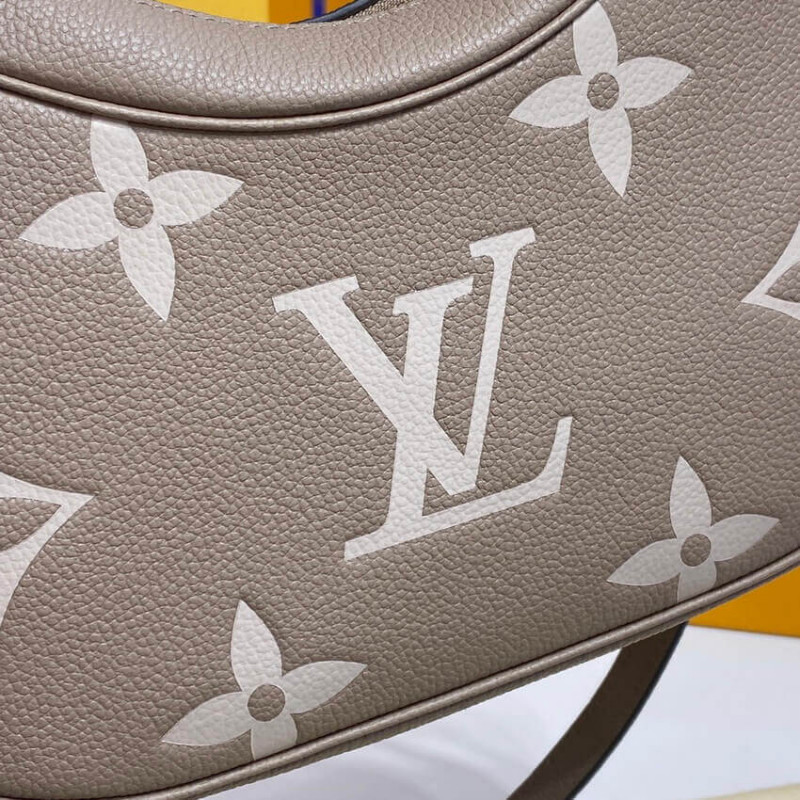 Louis Vuitton Bicolor Monogram Empreinte Leather Bolsaatelle M46112 Gray/Beige-7