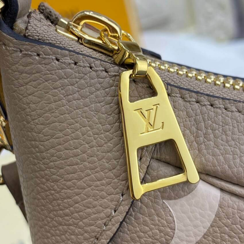 Louis Vuitton Bicolor Monogram Empreinte Leather Bolsaatelle M46112 Gray/Beige-8