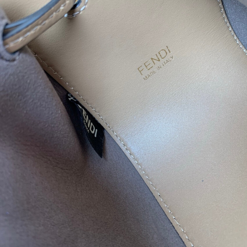 Fendi Pomodorino Brown FF Fabric Mini Bolsa 8BS059-12