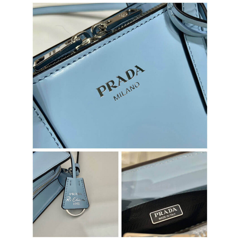 Prada reedición 1995 Mini bolso de cuero cepillado 1BA357-14