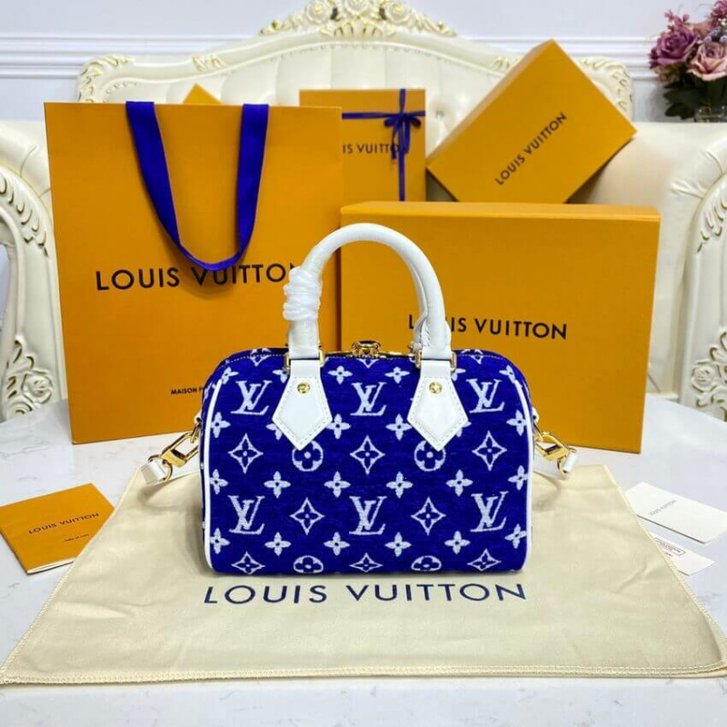 Louis Vuitton Monogram Jacquard Velvet Speedy Bandouliere 20 M20751-6