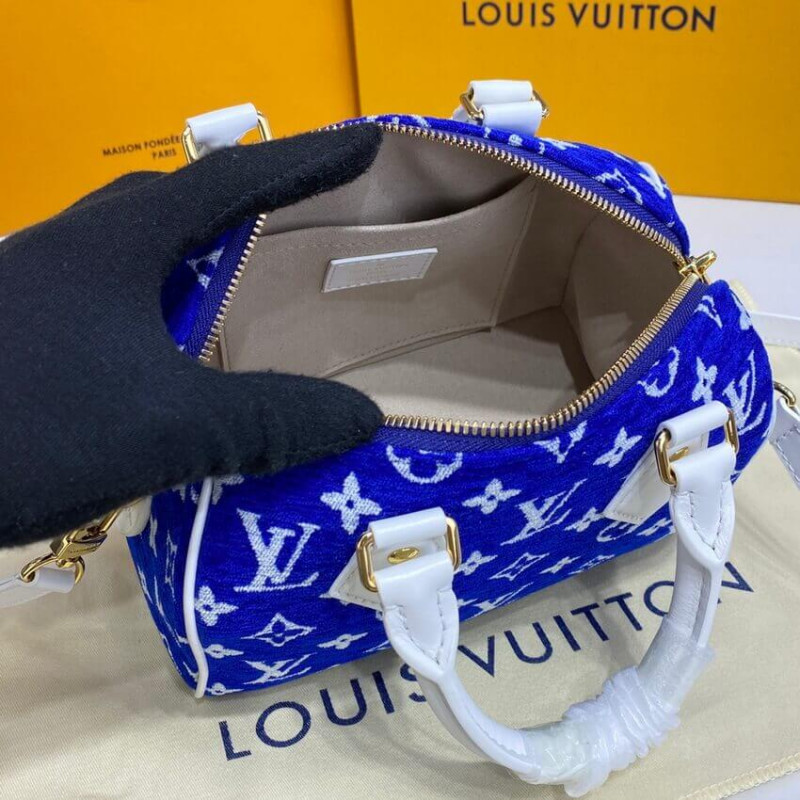 Louis Vuitton Monogram Jacquard Velvet Speedy Bandouliere 20 M20751-12