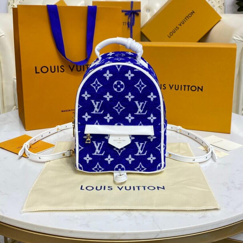 Louis Vuitton Monogram Jacquard Velvet Palm Springs Mini M46207 Azul-3
