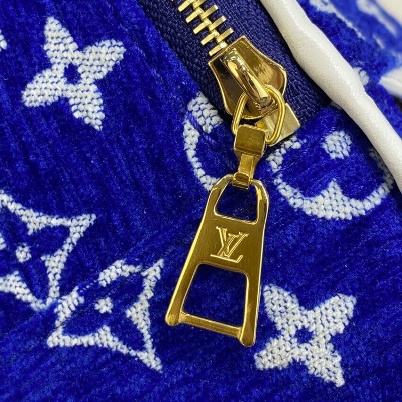 Louis Vuitton Monogram Jacquard Velvet Palm Springs Mini M46207 Azul-9