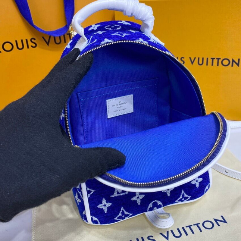 Louis Vuitton Monogram Jacquard Velvet Palm Springs Mini M46207 Azul-10