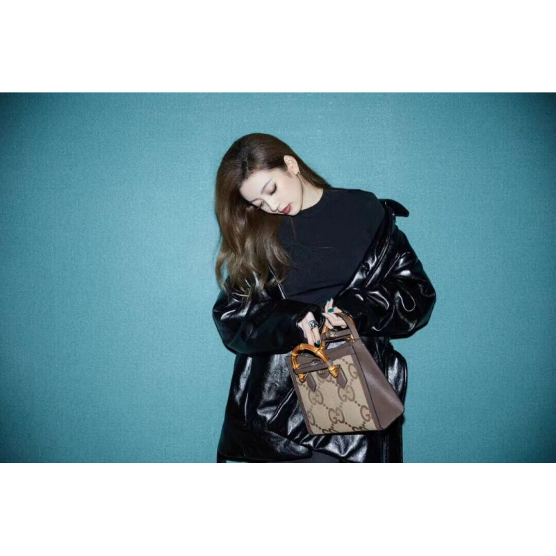 Gucci Diana Jumbo GG Bolsa Small Tote 660195 Brown-5