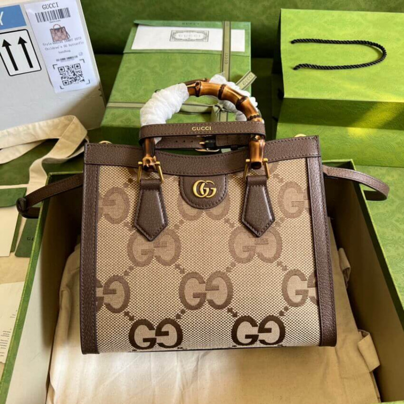 Gucci Diana Jumbo GG Bolsa Small Tote 660195 Brown-8