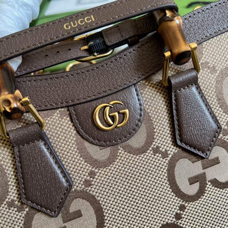 Gucci Diana Jumbo GG Bolsa Small Tote 660195 Brown-12