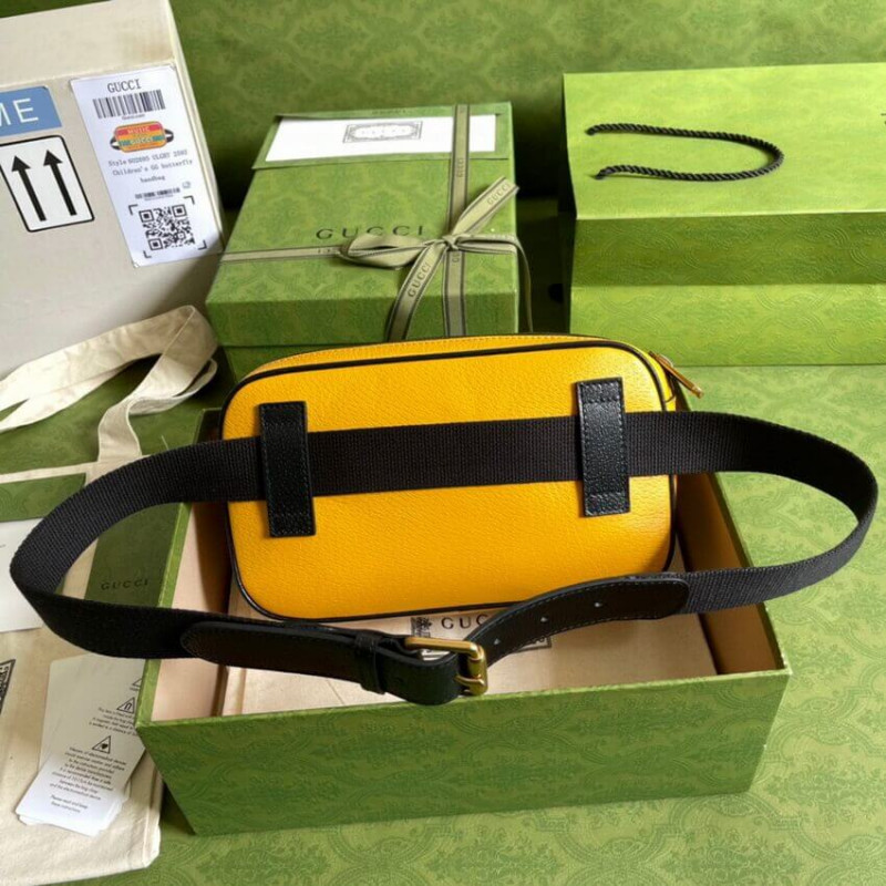 bolso de correa de 100 Gucci en cuero amarillo 602695-3