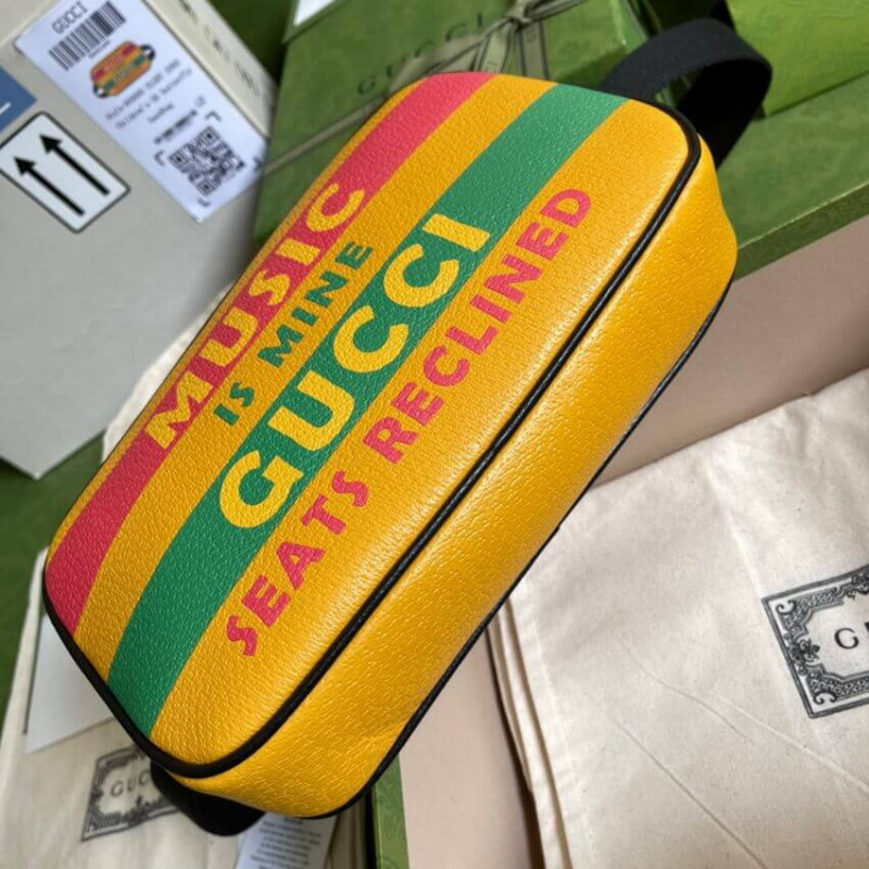 bolso de correa de 100 Gucci en cuero amarillo 602695-4