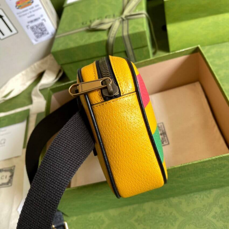 bolso de correa de 100 Gucci en cuero amarillo 602695-5