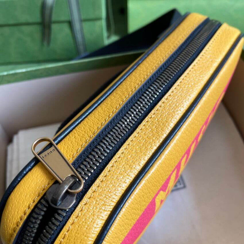 bolso de correa de 100 Gucci en cuero amarillo 602695-7