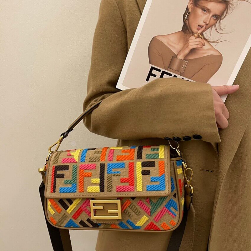 Fendi Bolsauette Multicolor FF Bolsa 8Br600-2