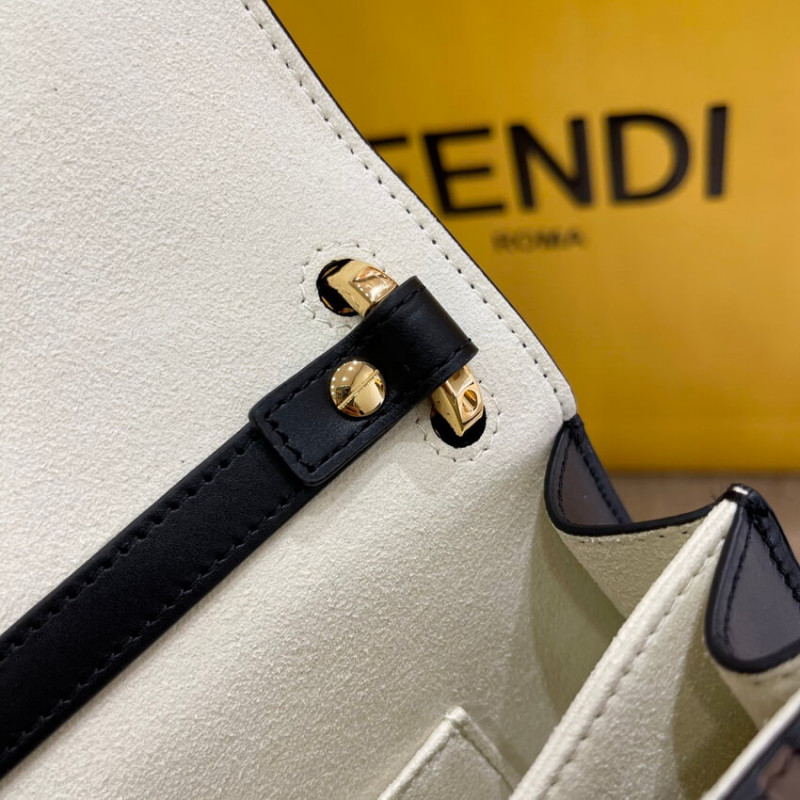Fendi kan u Bolsa pequeña con logotipo de FF en relieve 8M0417-9