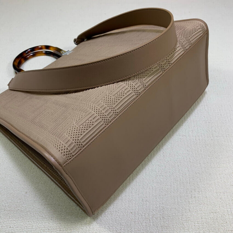 Fendi Medium Sunshine Tote Bolsa en Apricot FF Fabric 8BH386-10