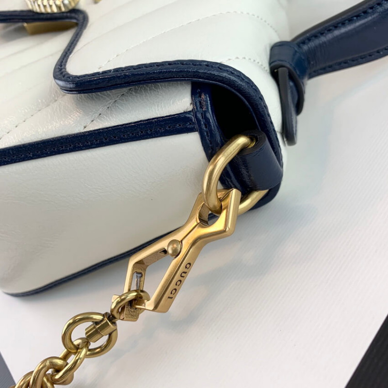 Gucci GG Marmont Mini Top Many Bolsa 583571 White-8
