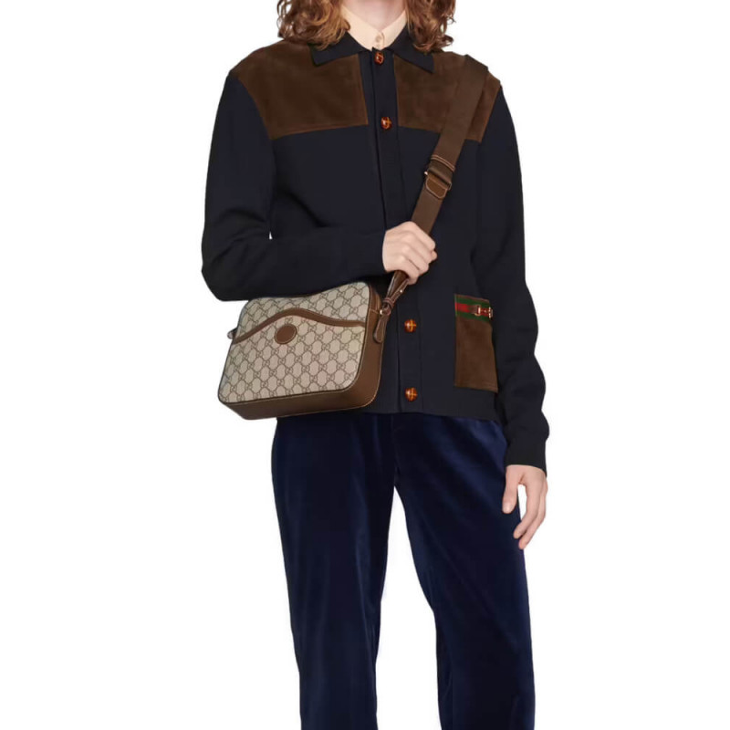 Bolsa de mensajero Gucci con entrelazamiento G 675891-1