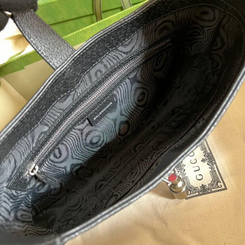 Gucci x Balenciaga Jackie 1961 Pequeña bolsa de vagabundo 680118 Negro-6