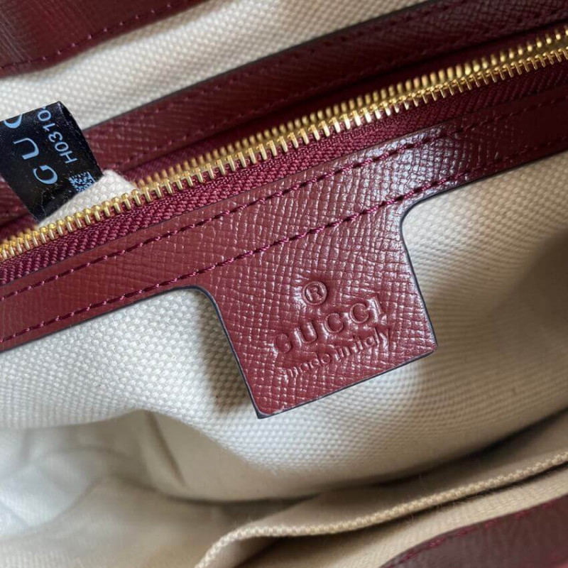 Gucci Jackie 1961 Bolso de hombro pequeño 636706 en lienzo de Borgoña GG-17