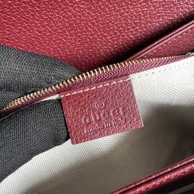 Gucci Horsebit 1955 Bolsa pequeña 602204 en Borgoña GG Canvas-12