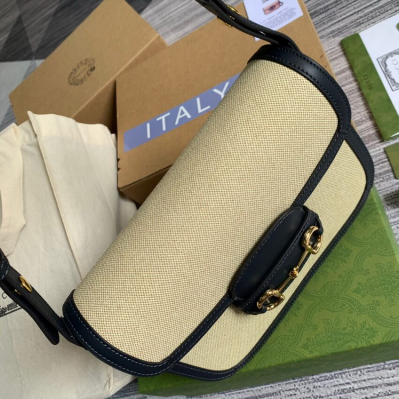 Gucci Horsebit 1955 Bolsa pequeña 602204 en lienzo beige-7