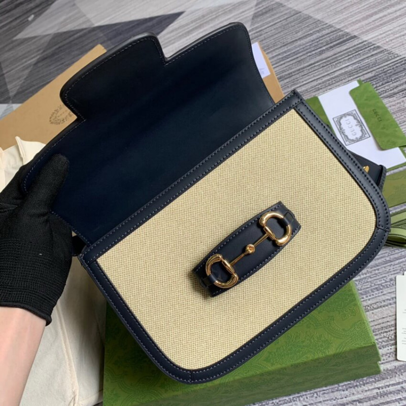 Gucci Horsebit 1955 Bolsa pequeña 602204 en lienzo beige-11
