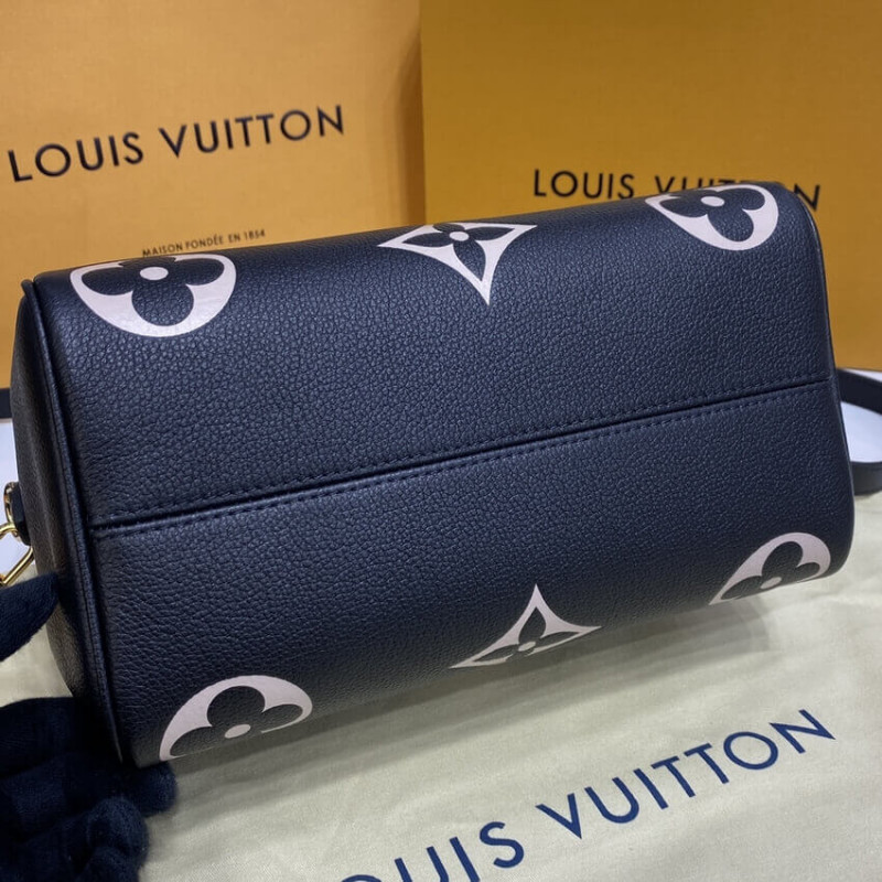 Louis Vuitton Bicolor Monogram Empreinte Speedy Bandouliere 25 M58947 Negro/Beige-7