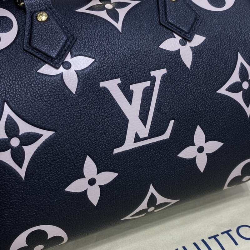 Louis Vuitton Bicolor Monogram Empreinte Speedy Bandouliere 25 M58947 Negro/Beige-8