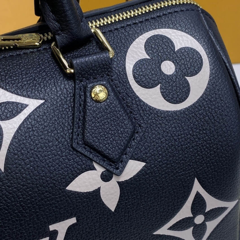 Louis Vuitton Bicolor Monogram Empreinte Speedy Bandouliere 25 M58947 Negro/Beige-10