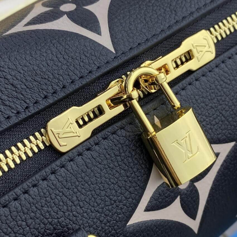 Louis Vuitton Bicolor Monogram Empreinte Speedy Bandouliere 25 M58947 Negro/Beige-13