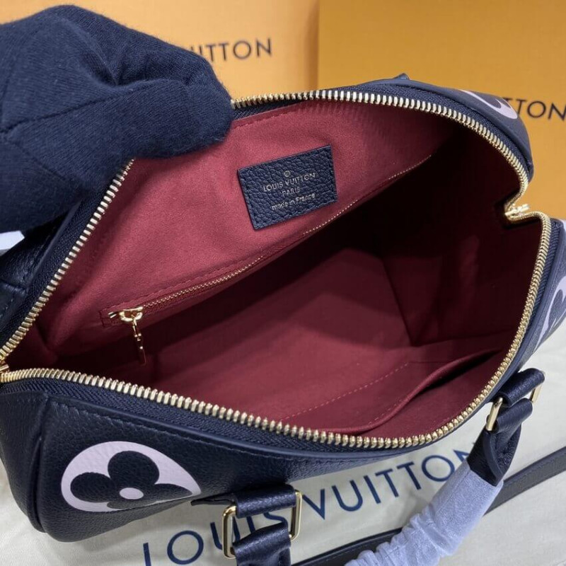 Louis Vuitton Bicolor Monogram Empreinte Speedy Bandouliere 25 M58947 Negro/Beige-14