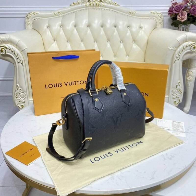 Louis Vuitton Monogram Empreinte Speedy Bandouliere 25 Black-1