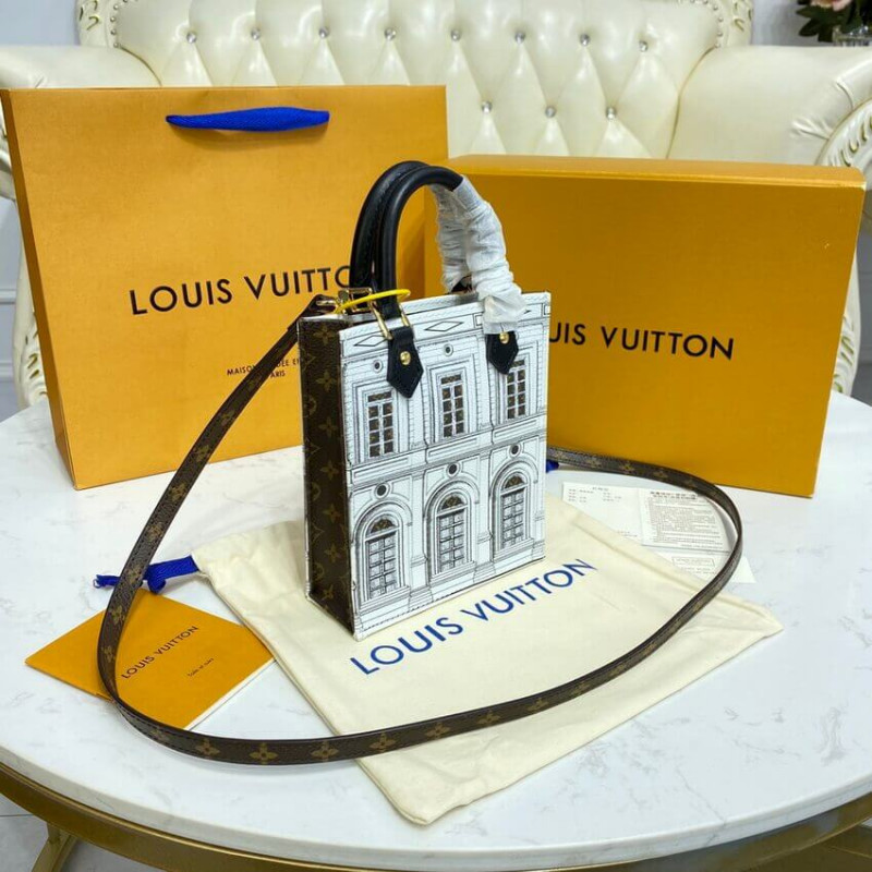 Louis Vuitton impreso cuero de ternero Matte Petit Sac Plat M80991-6