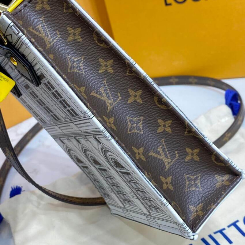 Louis Vuitton impreso cuero de ternero Matte Petit Sac Plat M80991-9