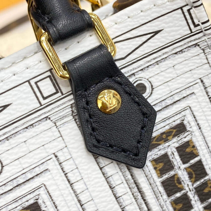 Louis Vuitton impreso cuero de ternero Matte Petit Sac Plat M80991-11